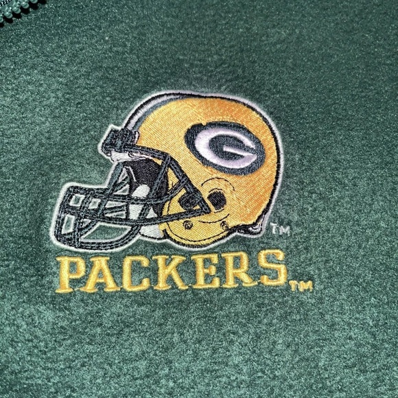 Vintage Logo 7 1/4 Zip Fleece Pullover Green Bay Packers - Picture 3 of 8